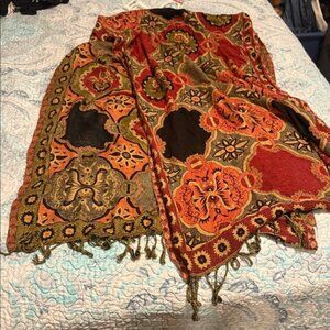 Elegant Multicolor Scarf with Tassels